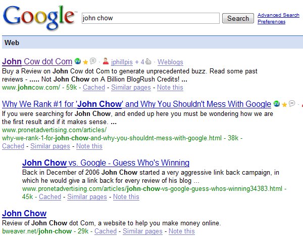 Googlehates john chow