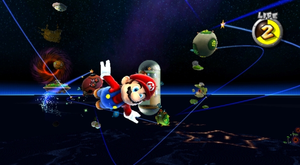 Super Mario Galaxy: Flying through space