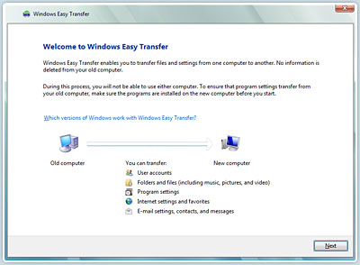 Microsoft Easy Transfer